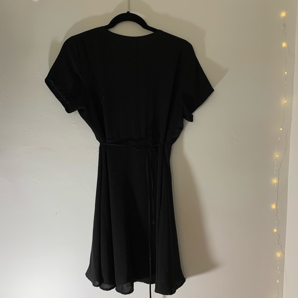 Black mini wrap dress - Picture 3 of 6